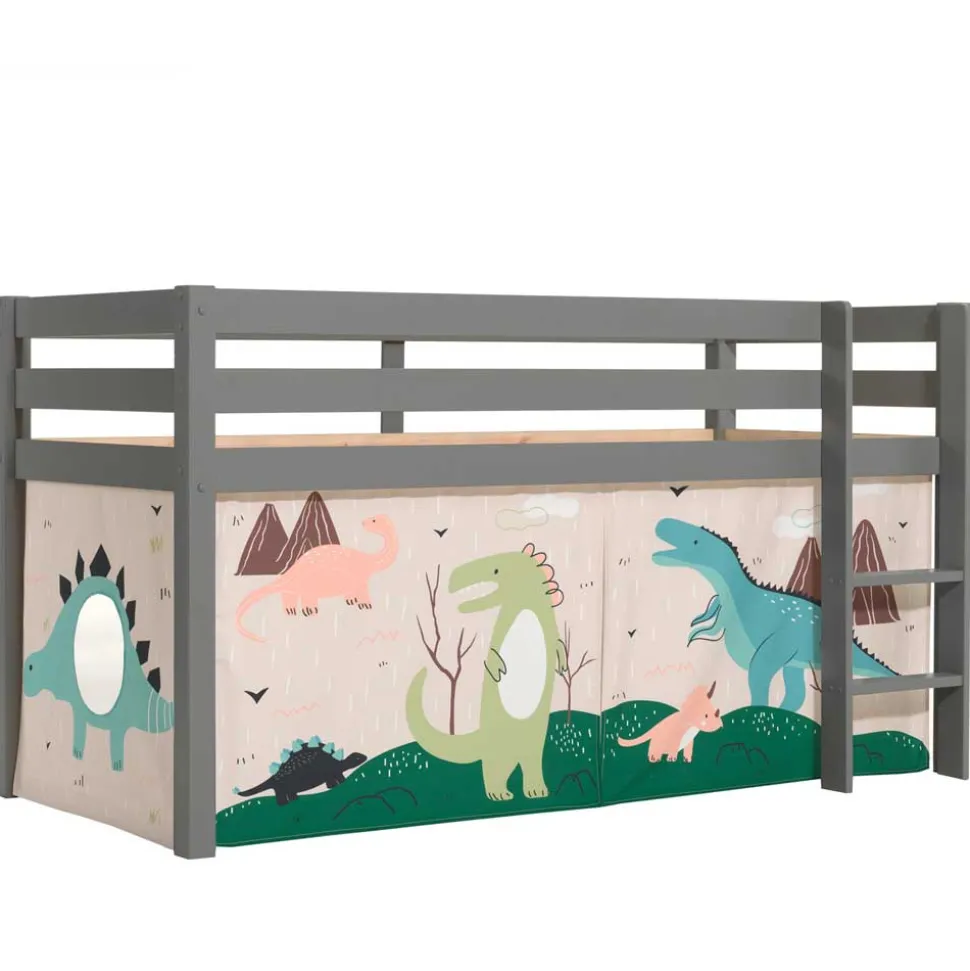 Graues Kinderzimmer Hochbett Dinosaurier - Julmatra