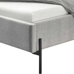 Graues Polsterbett im Skandi Design - Fabia