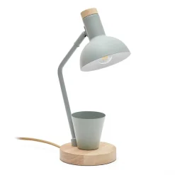 Graugrüne Schreibtischleuchte mit Stifthalter - Jeffa