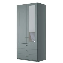 Graugrüner Kombi-Kleiderschrank 100 cm breit - Rajavo