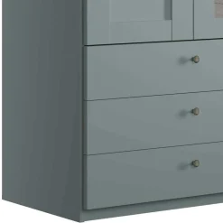 Graugrüner Kombi-Kleiderschrank 100 cm breit - Rajavo