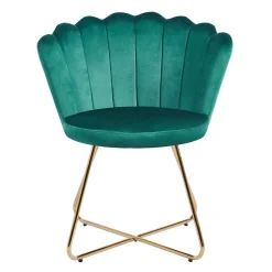 Grüne Muschelstühle aus Samt - Baly (2er Set)