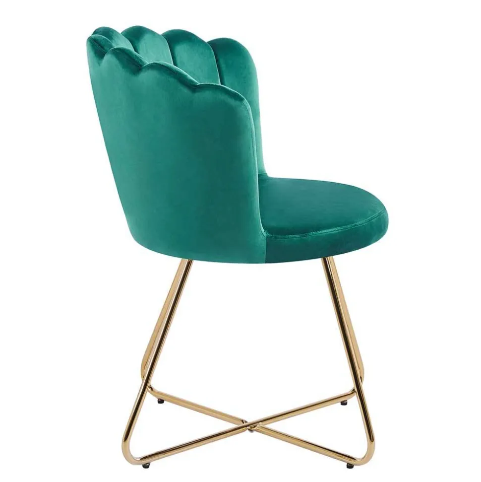 Grüne Muschelstühle aus Samt - Baly (2er Set)