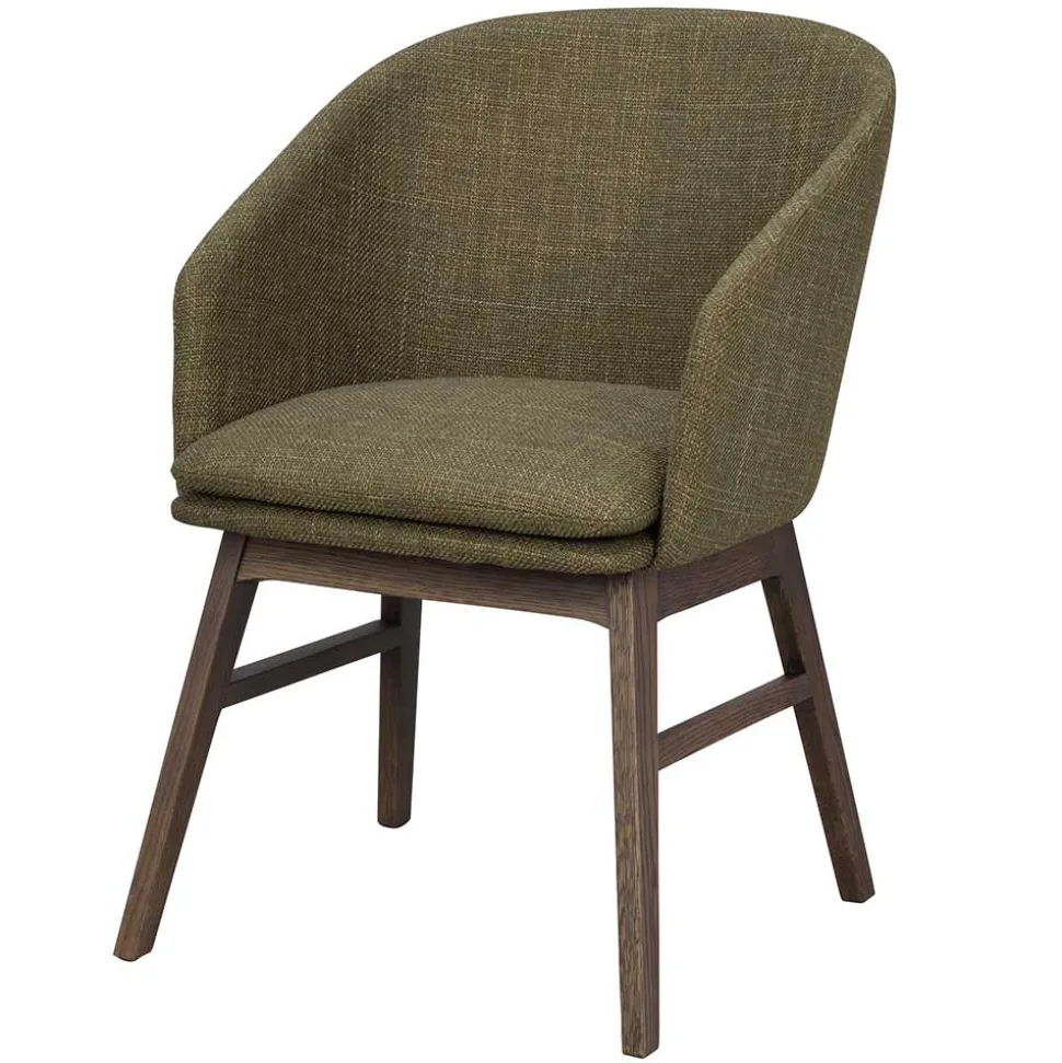 Grüner Armlehnenstuhl halbrund - Ohio (2er Set)