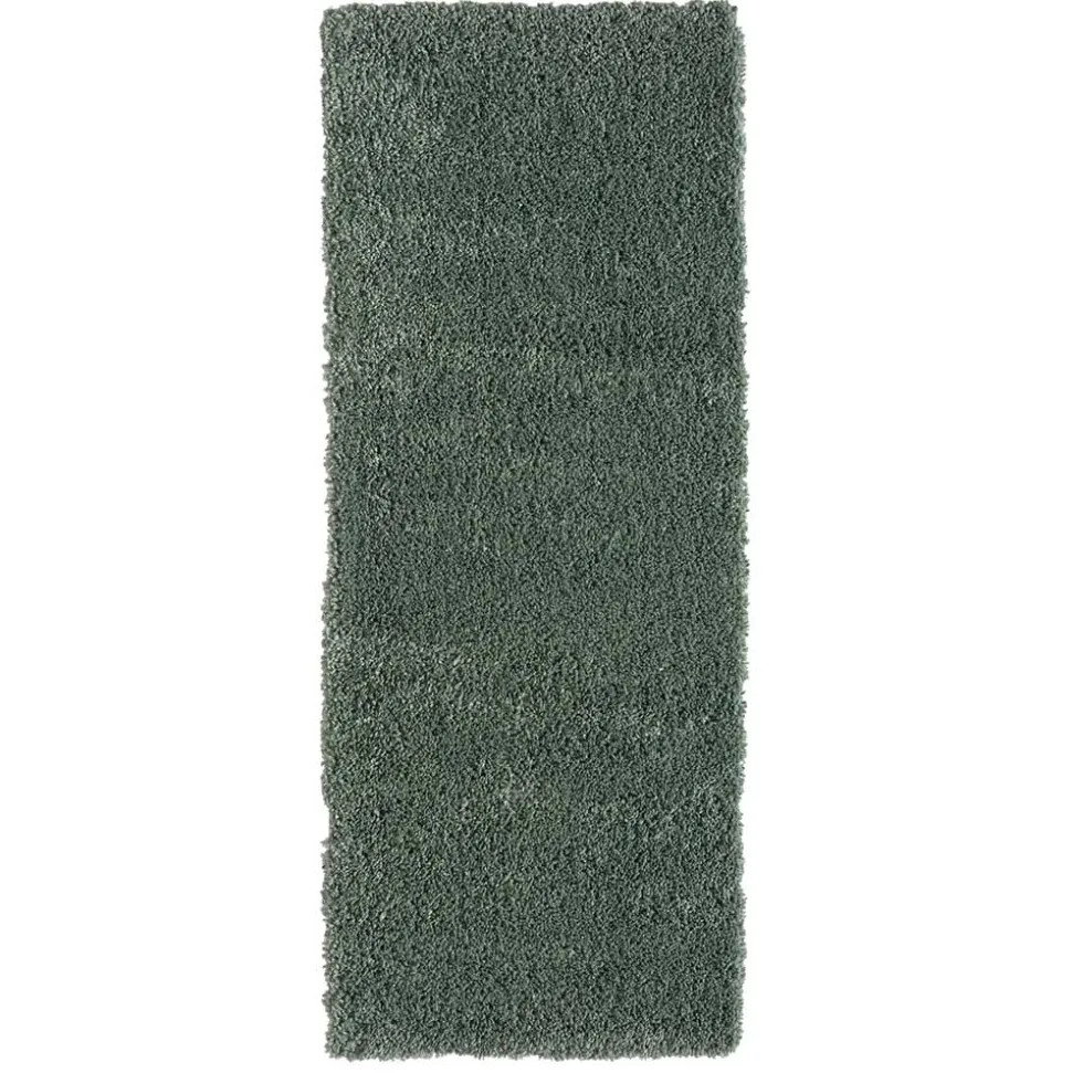 Grüner Läufer Teppich mit hohem Flor - Lura