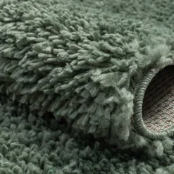 Grüner Läufer Teppich mit hohem Flor - Lura