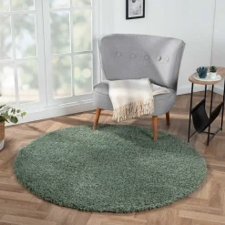 Grüner Teppich mit 4 cm Hochflor - Pereza