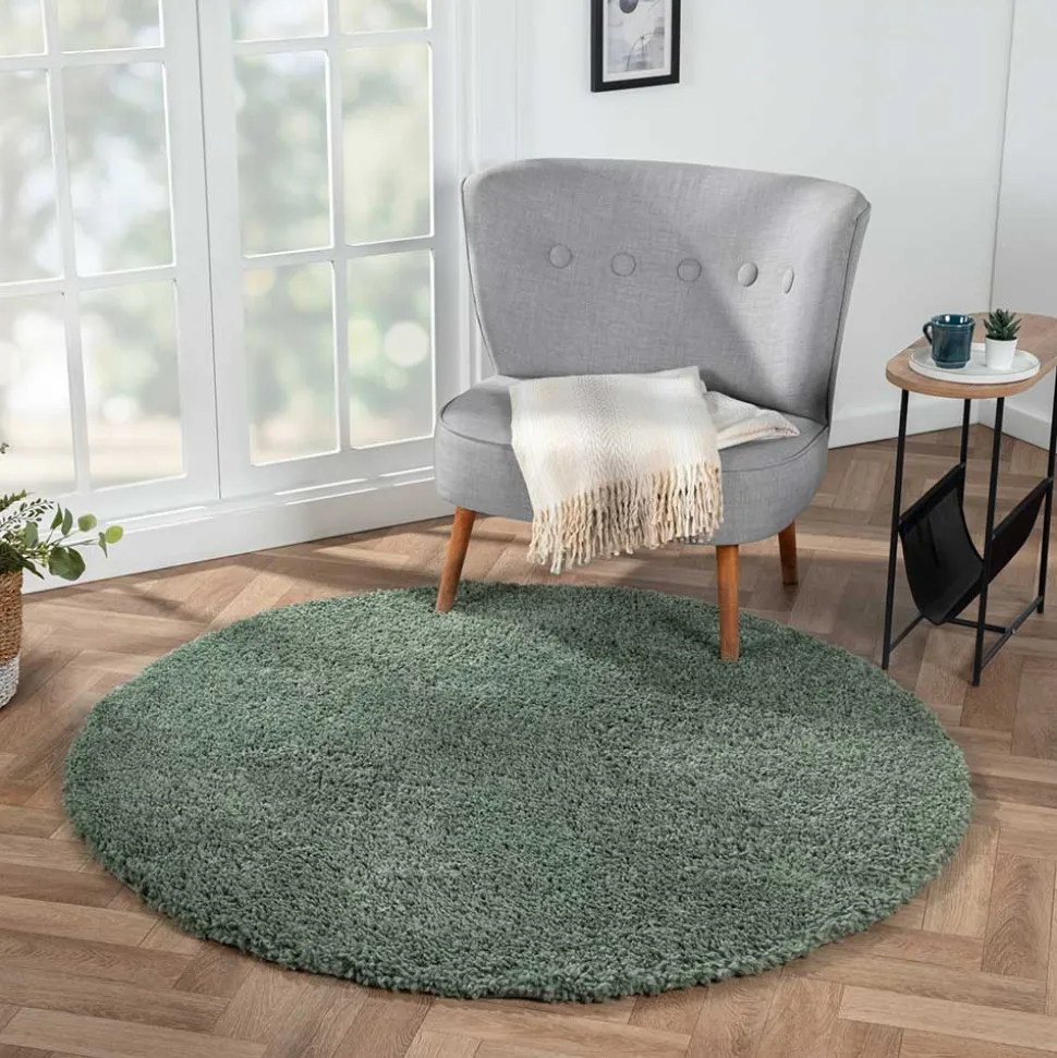 Grüner Teppich mit 4 cm Hochflor - Pereza