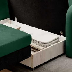 Grünes Schlafsofa mit Veloursbezug - Vigretta