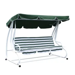 Grün-weiße Hollywoodschaukel Lilames mit Streifen