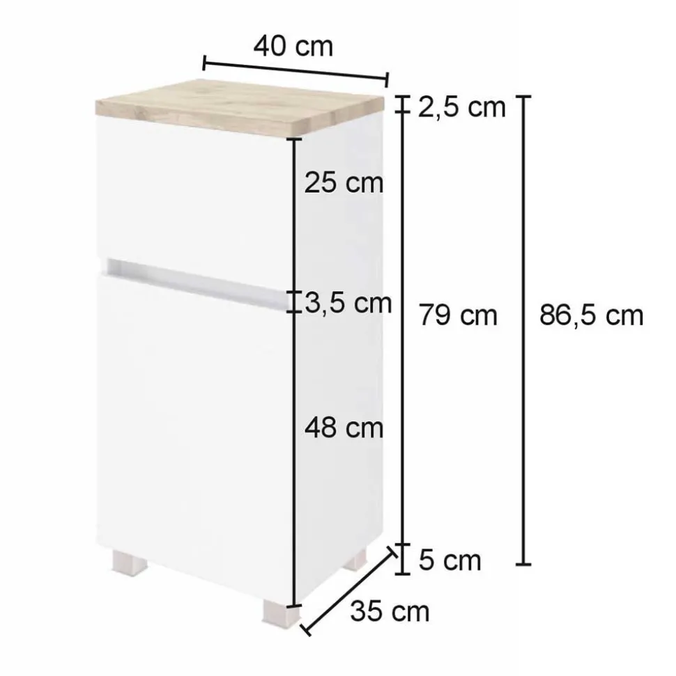 Große Badmöbel Ausstattung im Set - Noricas (fünfteilig)
