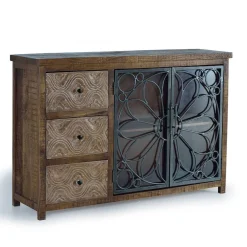 Große Design Kommode mit Glas Metalltüren - Everton