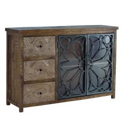 Große Design Kommode mit Glas Metalltüren - Everton