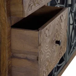 Große Design Kommode mit Glas Metalltüren - Everton