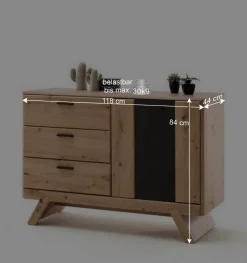 Große Design Kommode mit Türfach - Larinca