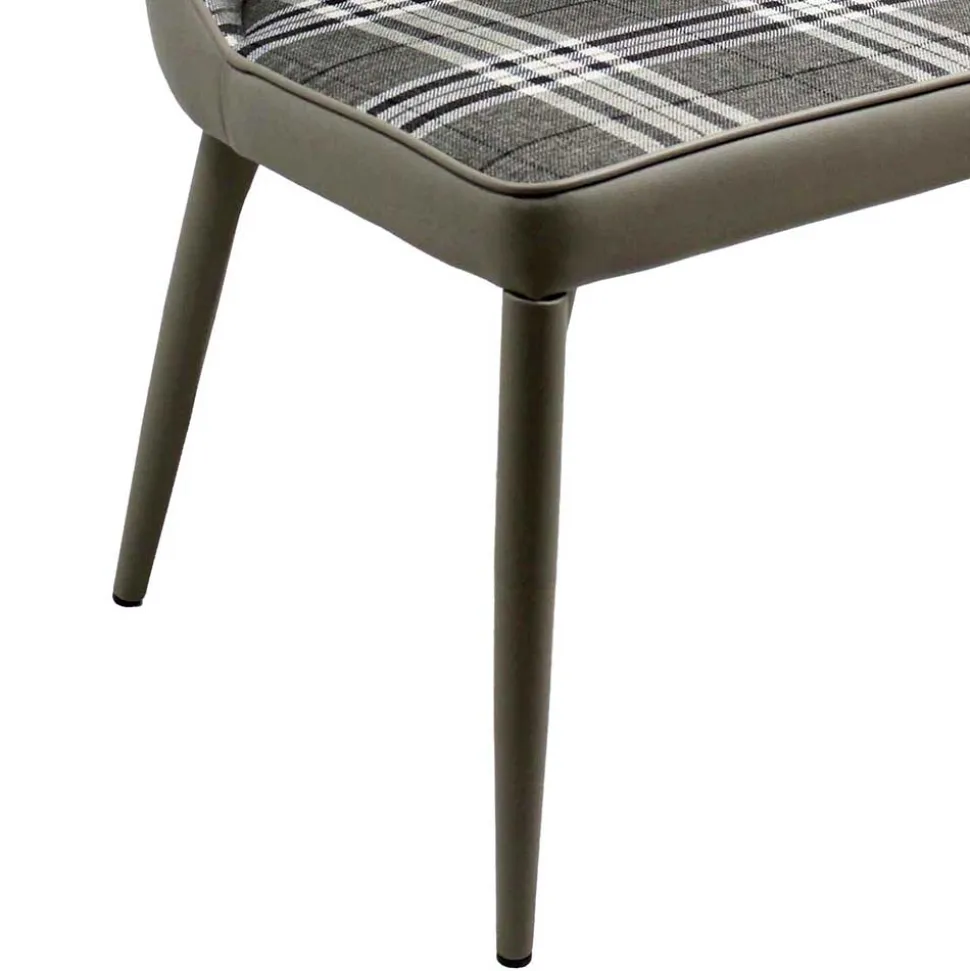 Große Essgruppe in Grau Weiß Mervellin mit Bank (sechsteilig)