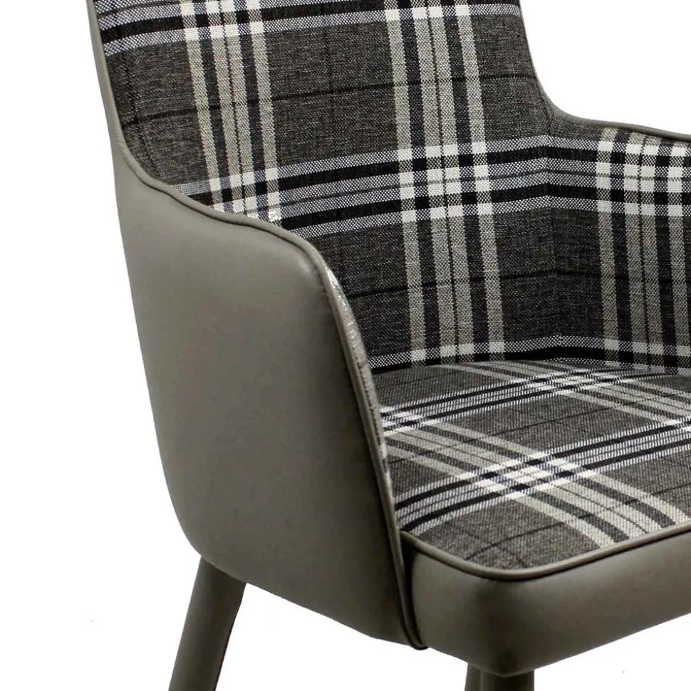 Große Essgruppe in Grau Weiß Mervellin mit Bank (sechsteilig)