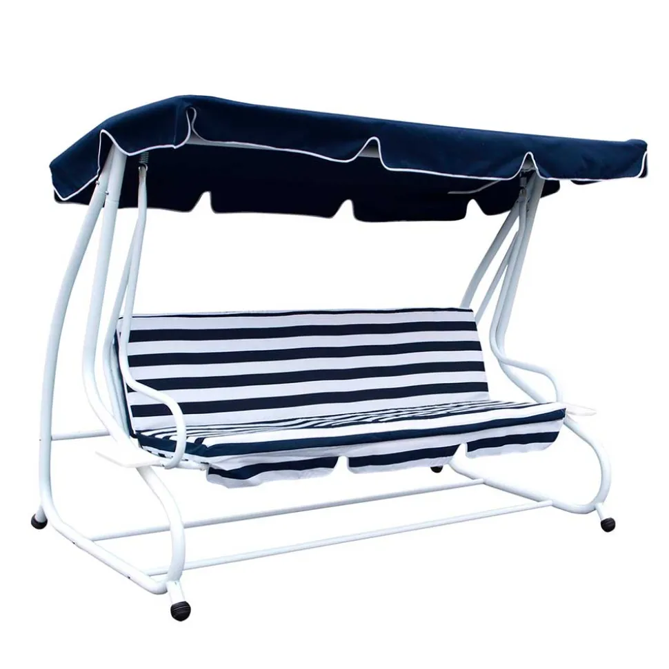 Große Hollywoodschaukel Kasaryn in Blau & Weiß