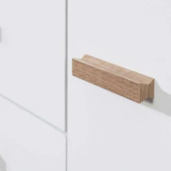 Große Kombi-Kommode in Weiß mit Eiche - Savuta