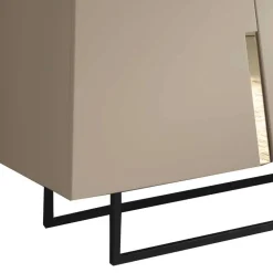 Große Kommode in Taupe mit Spiegel in Bronze - Fashiona