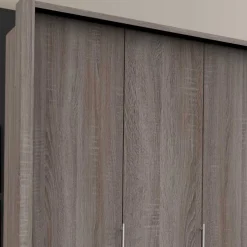 Großer Kleiderschrank im Holzlook foliert - Crenba