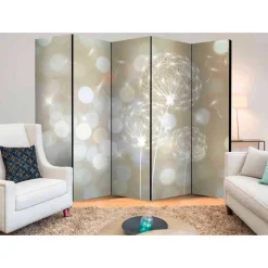 Großer Paravent in Beige & Weiß - Enkolu