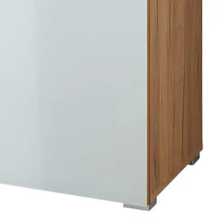 Großer Schuhschrank Reestyl mit Glas Weiß