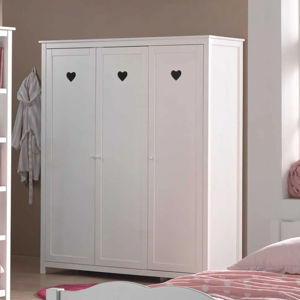 Großes Mädchenzimmer Set Grandory in Weiß (fünfteilig)