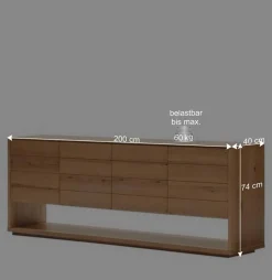 Großes Sideboard mit vier Türen und Fach - Algaro