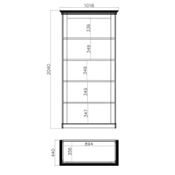 Großes Standregal mit fünf Fächern - Diatara