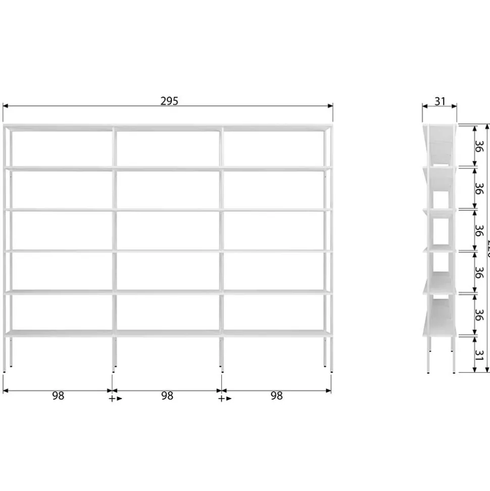 Großes Stauraum Regalsystem in Weiß - Leyma