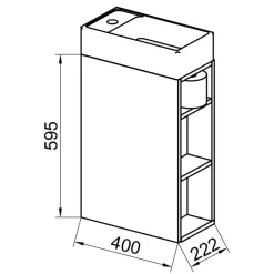 Gäste WC Waschtisch in Weiß hängend - Croscony