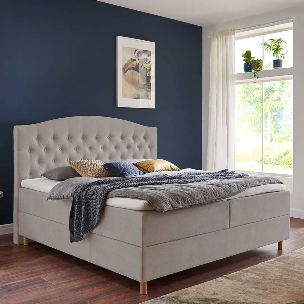 H3 Komplettbett mit Bettkasten in Hellbraun - Furcia