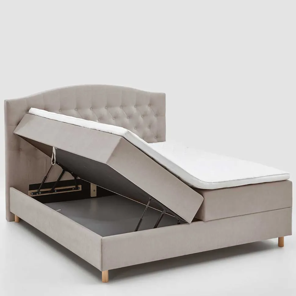 H3 Komplettbett mit Bettkasten in Hellbraun - Furcia