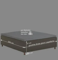 H3 Polsterbett in Creme & Natur - Suvanica