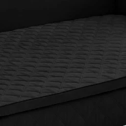 H2 Schlafcouch mit Topper in Schwarz Stoff - Casmanian