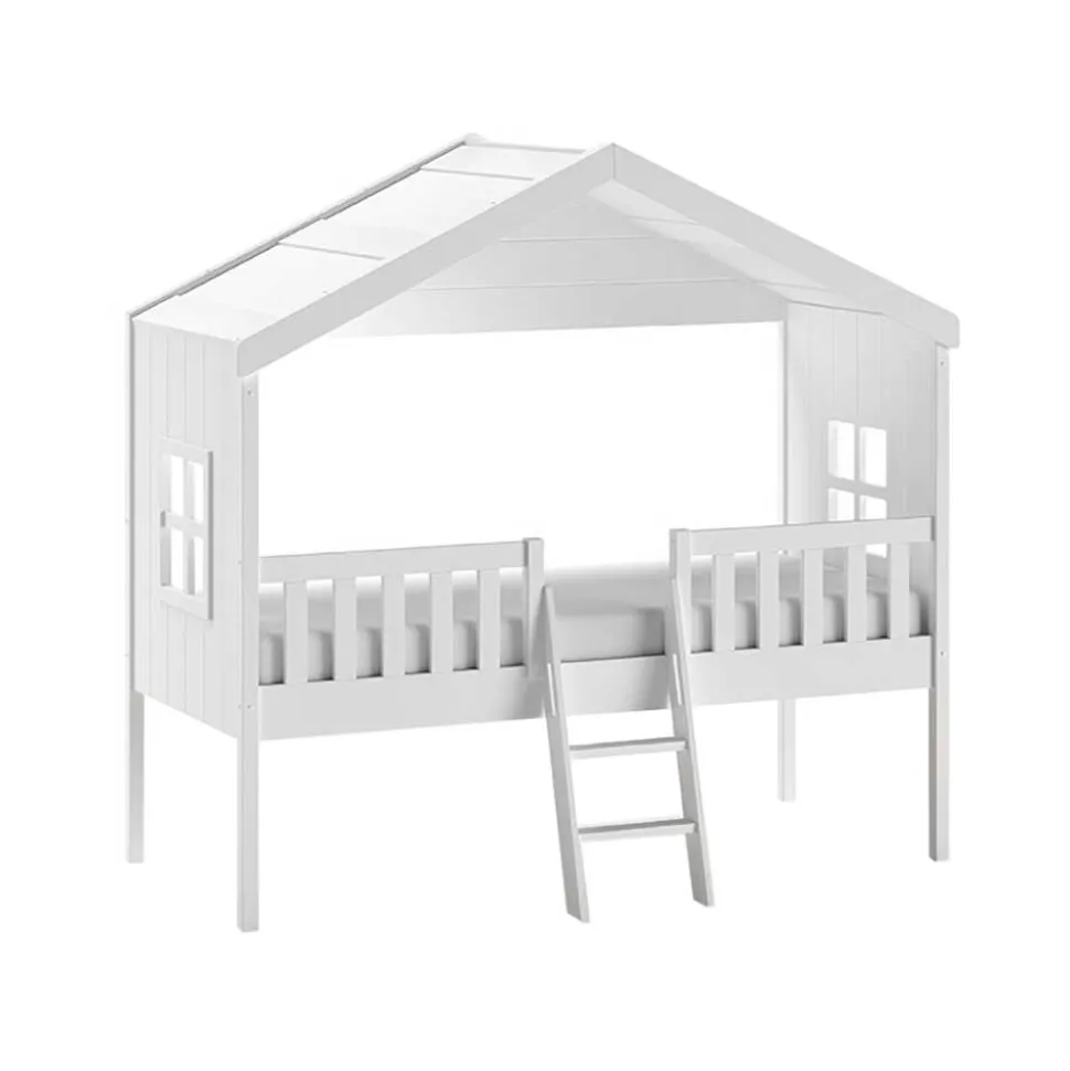 Halbhohes Hausbett in Weiß lackiert - Kumaria