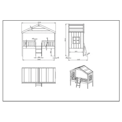 Halbhohes Hausbett in Weiß lackiert - Kumaria