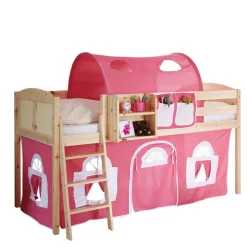 Halbhohes Kinder Spielbett in Kiefer Natur - Duane