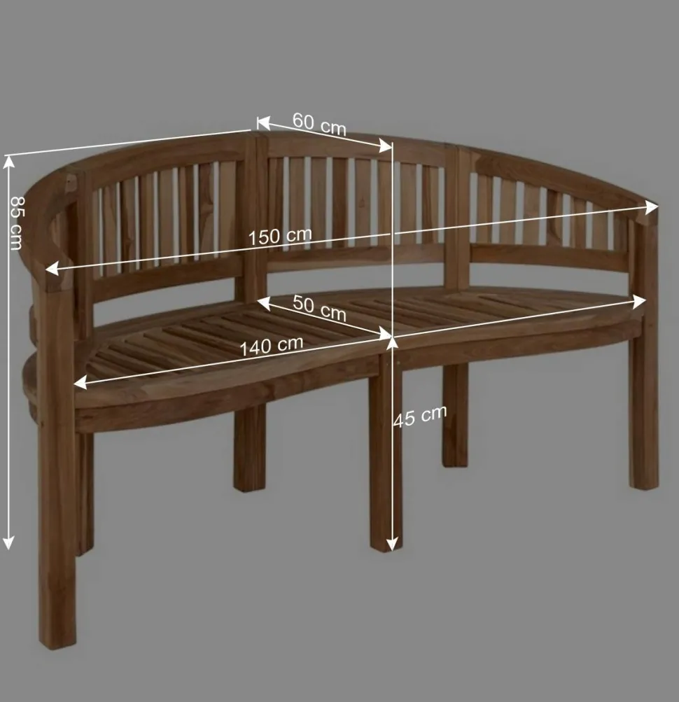 Halbrunde Gartenbank mit drei Sitzplätzen - Starolin