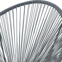 Halbrunder Gartenstuhl aus Geflecht in Grau - Hero (2er Set)