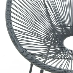 Halbrunder Gartenstuhl aus Geflecht in Grau - Hero (2er Set)