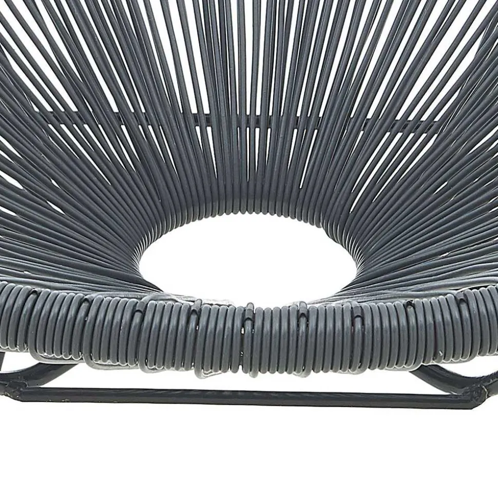 Halbrunder Gartenstuhl aus Geflecht in Grau - Hero (2er Set)