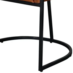 Halbrunder Tischsessel in Braun Leder - Liva