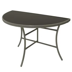 Halbrunder Wandtisch Yogahava in Silber Schwarz