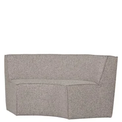 Halbrundes Esstisch-Sofa in Beigegrau meliert - William