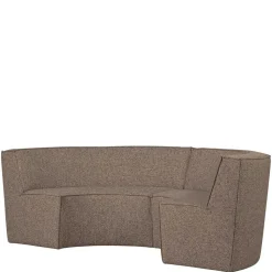 Halbrundes Esstisch-Sofa in Dunkelbraun - Sentiagamo