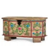 Handbemalte Holztruhe mit Blumen Motiven - Hectos