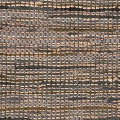 Handgefertigter Teppich aus Jute und Leder Resten - Janton