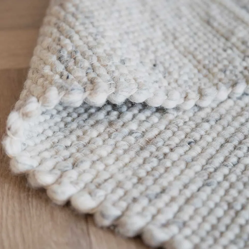 Handgefertigter Wollteppich in Beigegrau - Flexin